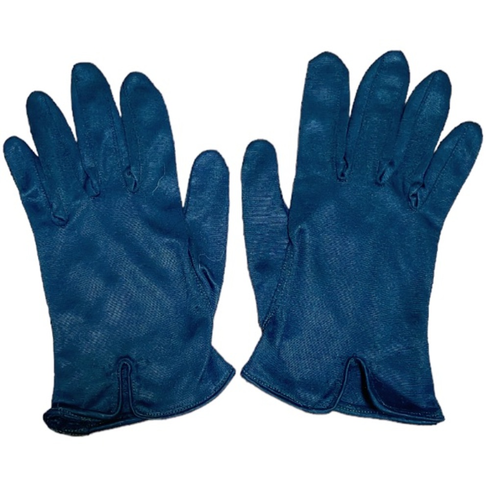 Vintage black stretchy fabric driving gloves one size